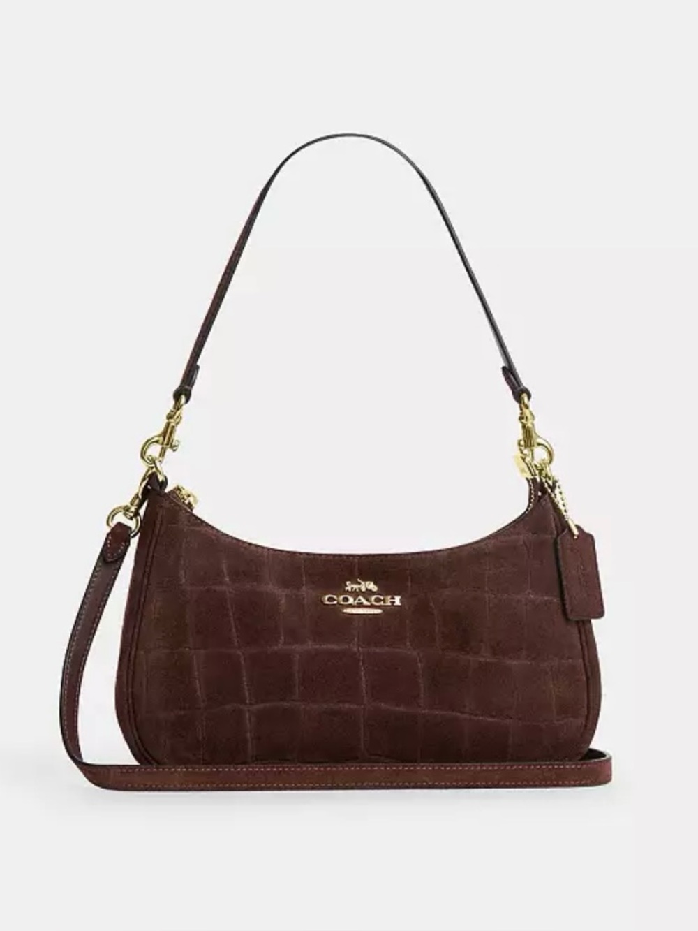 Coach soft Teri Shoulder Bag suede Crossbody handbag purse NWT
